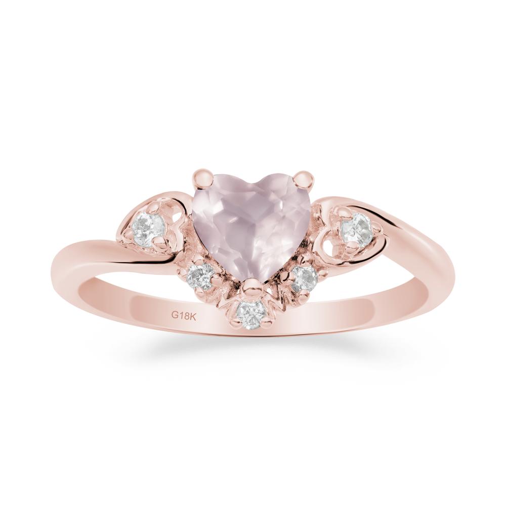 Heart-Shaped Rose Quartz Mom Ring - LUO Jewelry #metal_18k rose gold