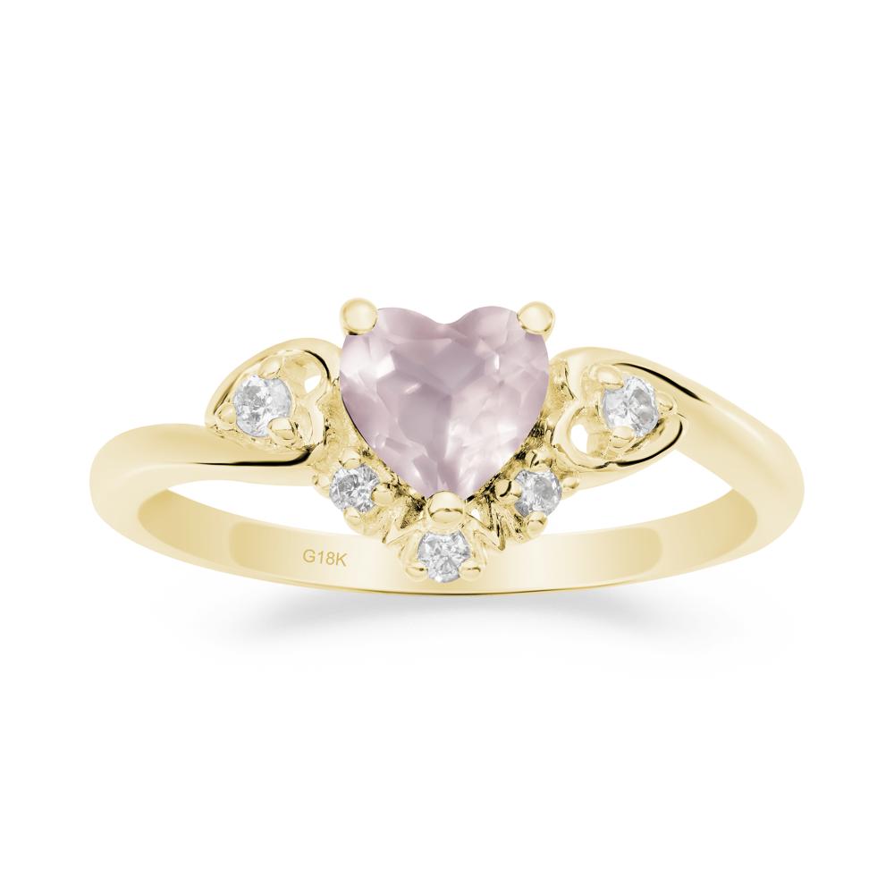 Heart-Shaped Rose Quartz Mom Ring - LUO Jewelry #metal_18k yellow gold