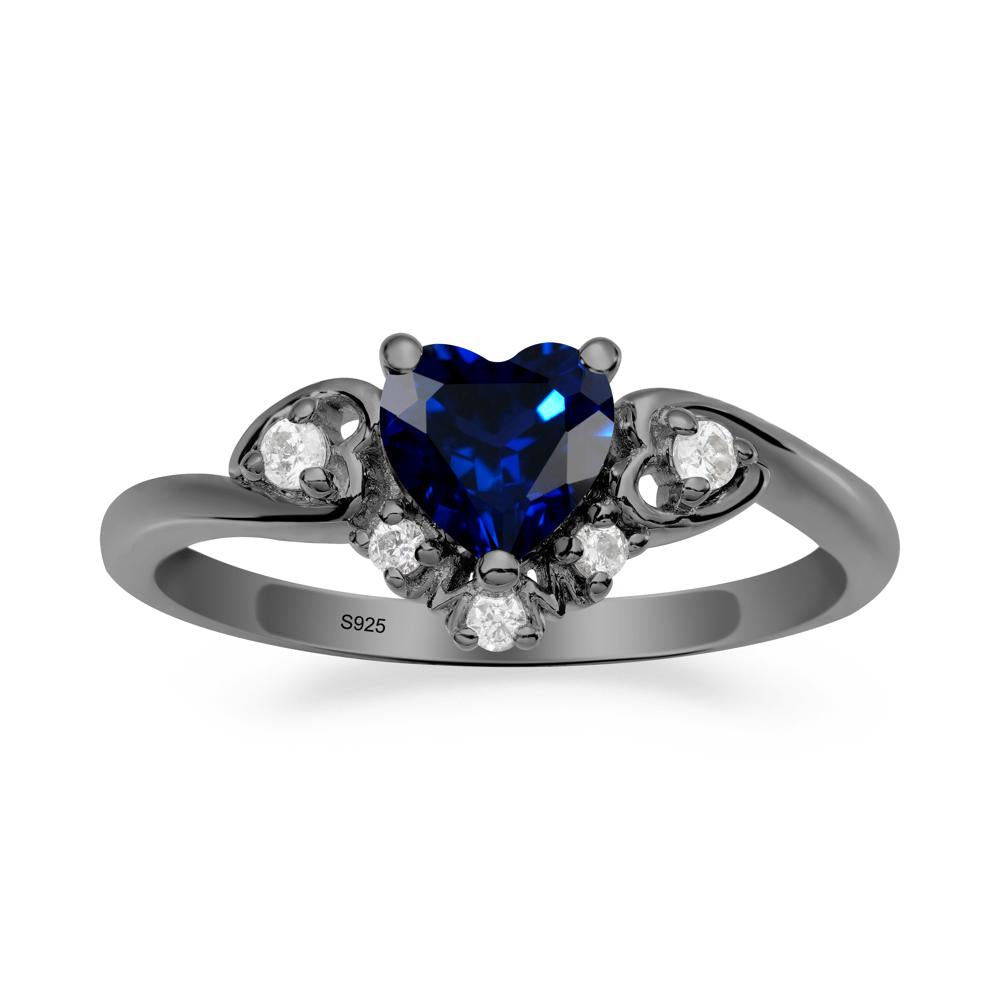 Sapphire  Mother's Ring - LUO Jewelry #metal_black finish sterling silver