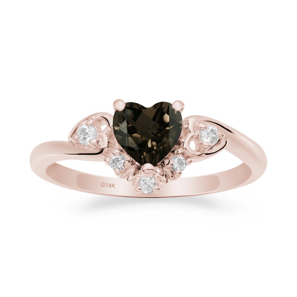 Heart-Shaped Smoky Quartz Promise Ring - LUO Jewelry #metal_14k rose gold