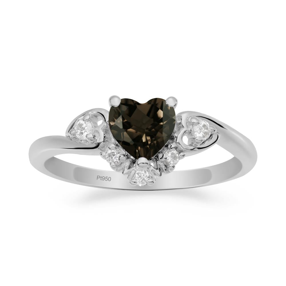 Heart-Shaped Smoky Quartz Promise Ring - LUO Jewelry #metal_platinum