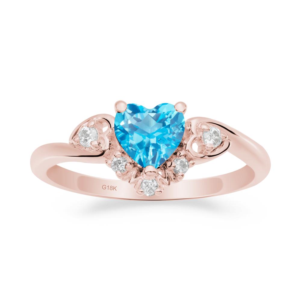 Heart-Shaped Swiss Blue Topaz Promise Ring - LUO Jewelry #metal_18k rose gold