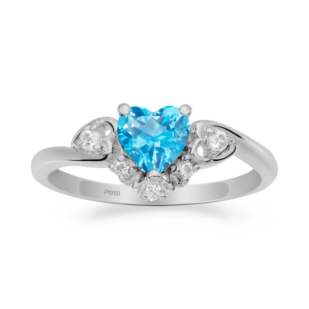 Heart-Shaped Swiss Blue Topaz Promise Ring - LUO Jewelry #metal_platinum