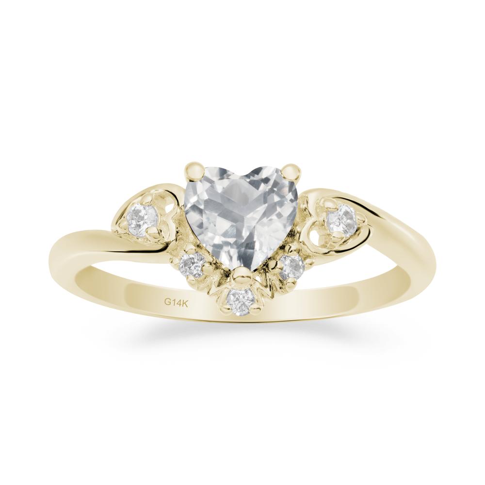 Heart-Shaped White Topaz Promise Ring - LUO Jewelry #metal_14k yellow gold