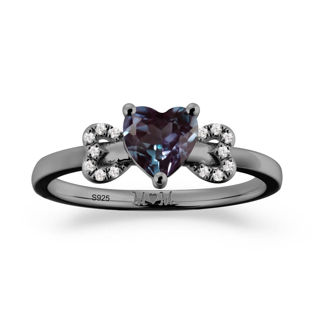 Heart Shapped Alexandrite Statement Ring - LUO Jewelry #metal_black finish sterling silver