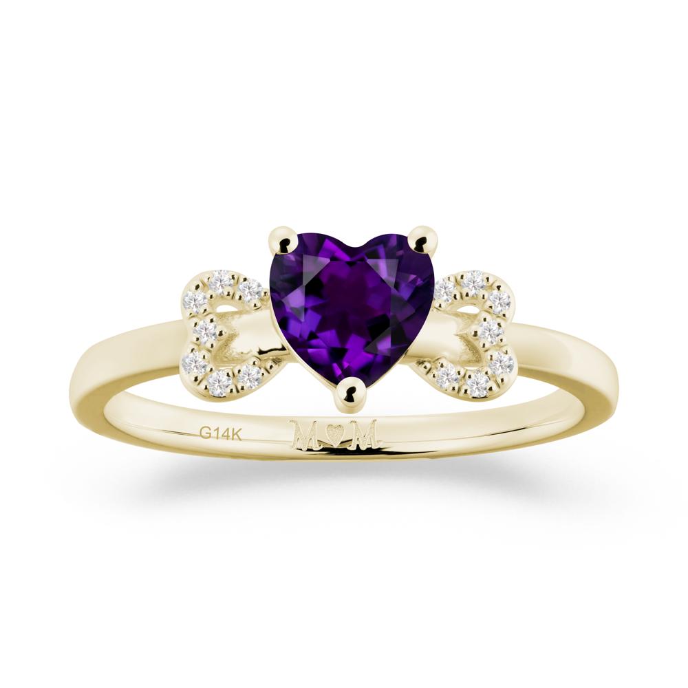 Heart Shapped Amethyst Statement Ring - LUO Jewelry #metal_14k yellow gold