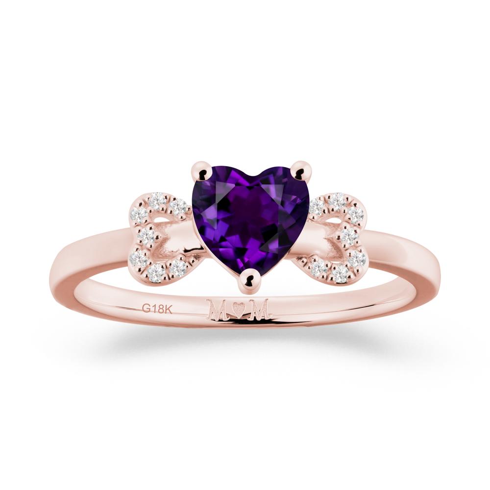 Heart Shapped Amethyst Statement Ring - LUO Jewelry #metal_18k rose gold
