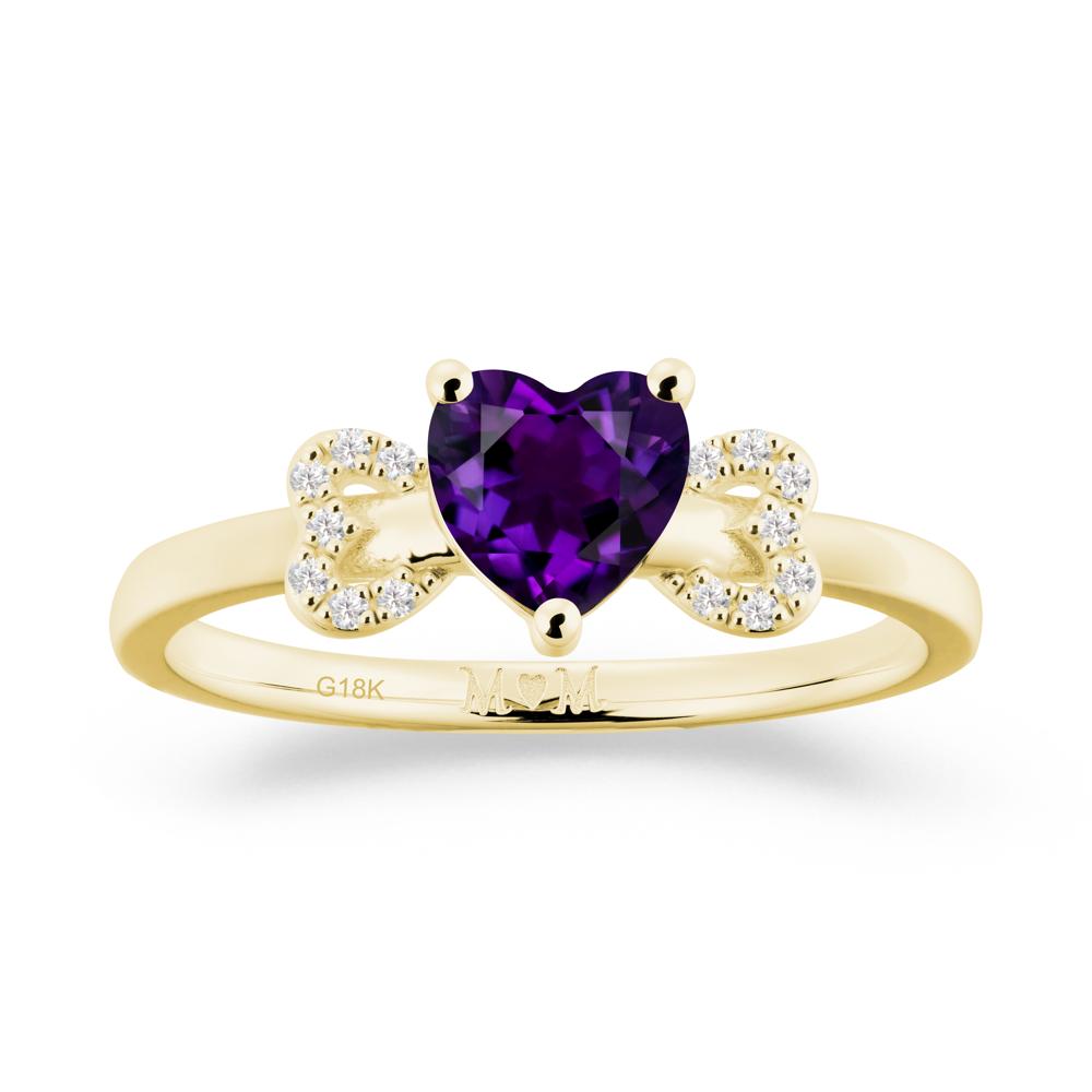 Heart Shapped Amethyst Statement Ring - LUO Jewelry #metal_18k yellow gold