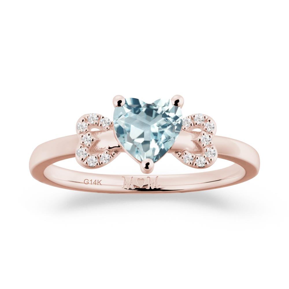 Heart Shapped Aquamarine Statement Ring - LUO Jewelry #metal_14k rose gold
