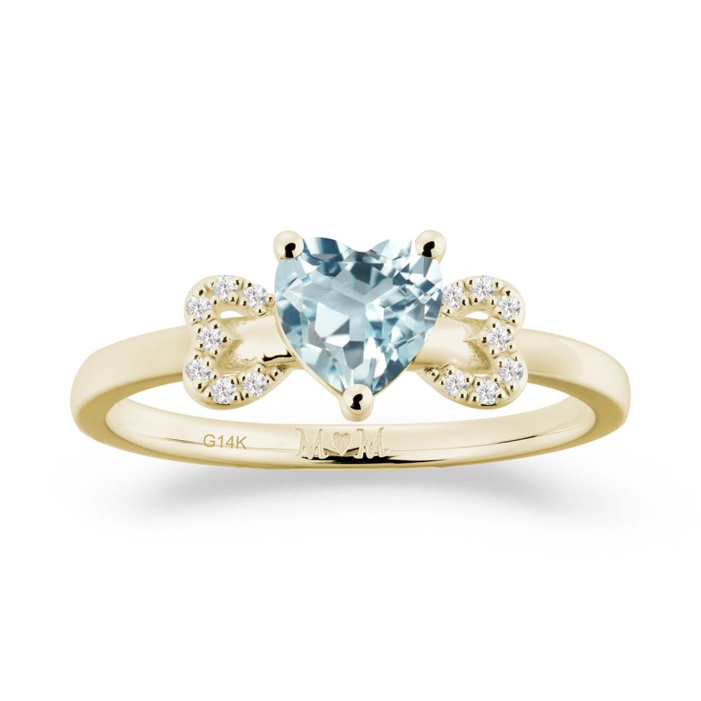 Heart Shapped Aquamarine Statement Ring - LUO Jewelry #metal_14k yellow gold