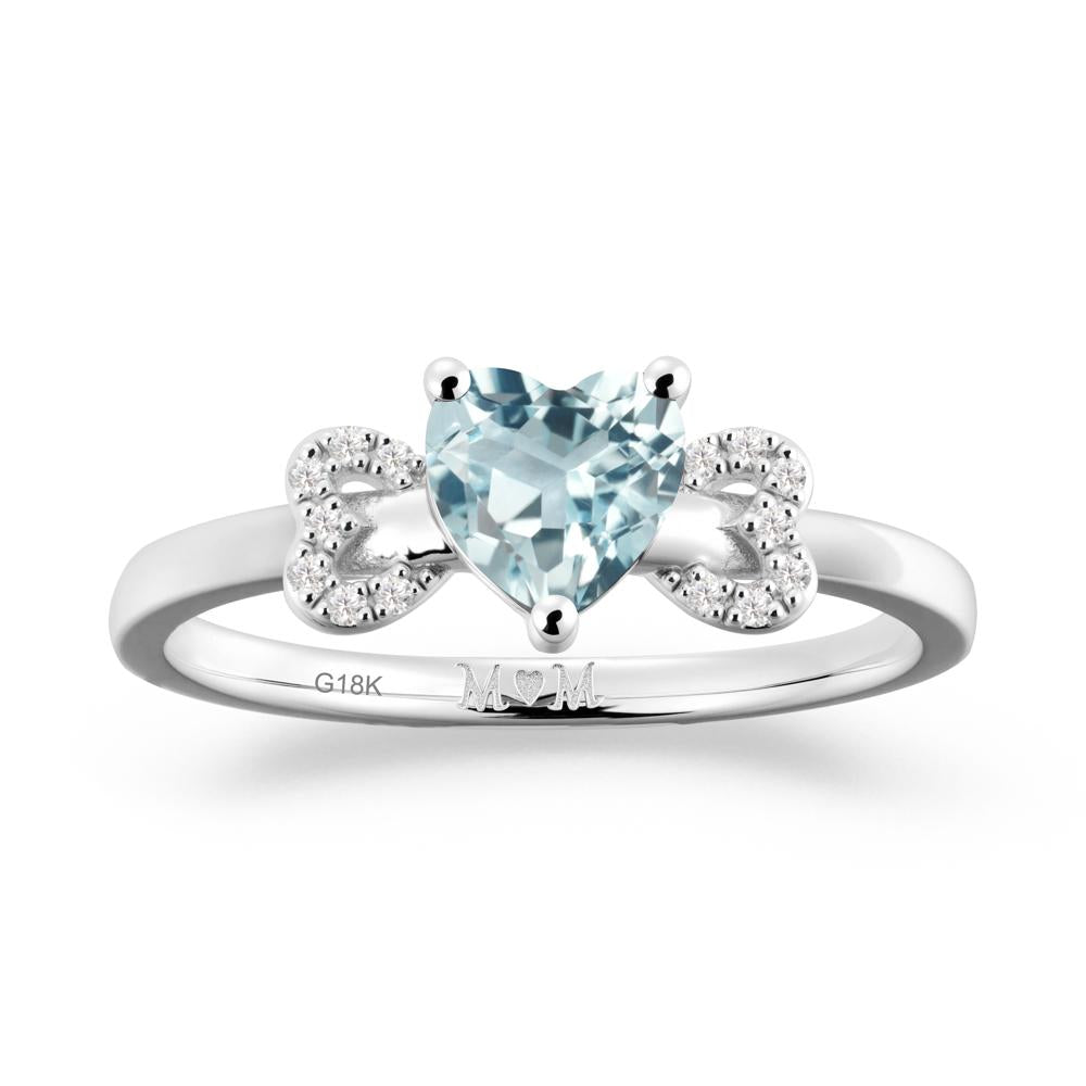 Heart Shapped Aquamarine Statement Ring - LUO Jewelry #metal_18k white gold