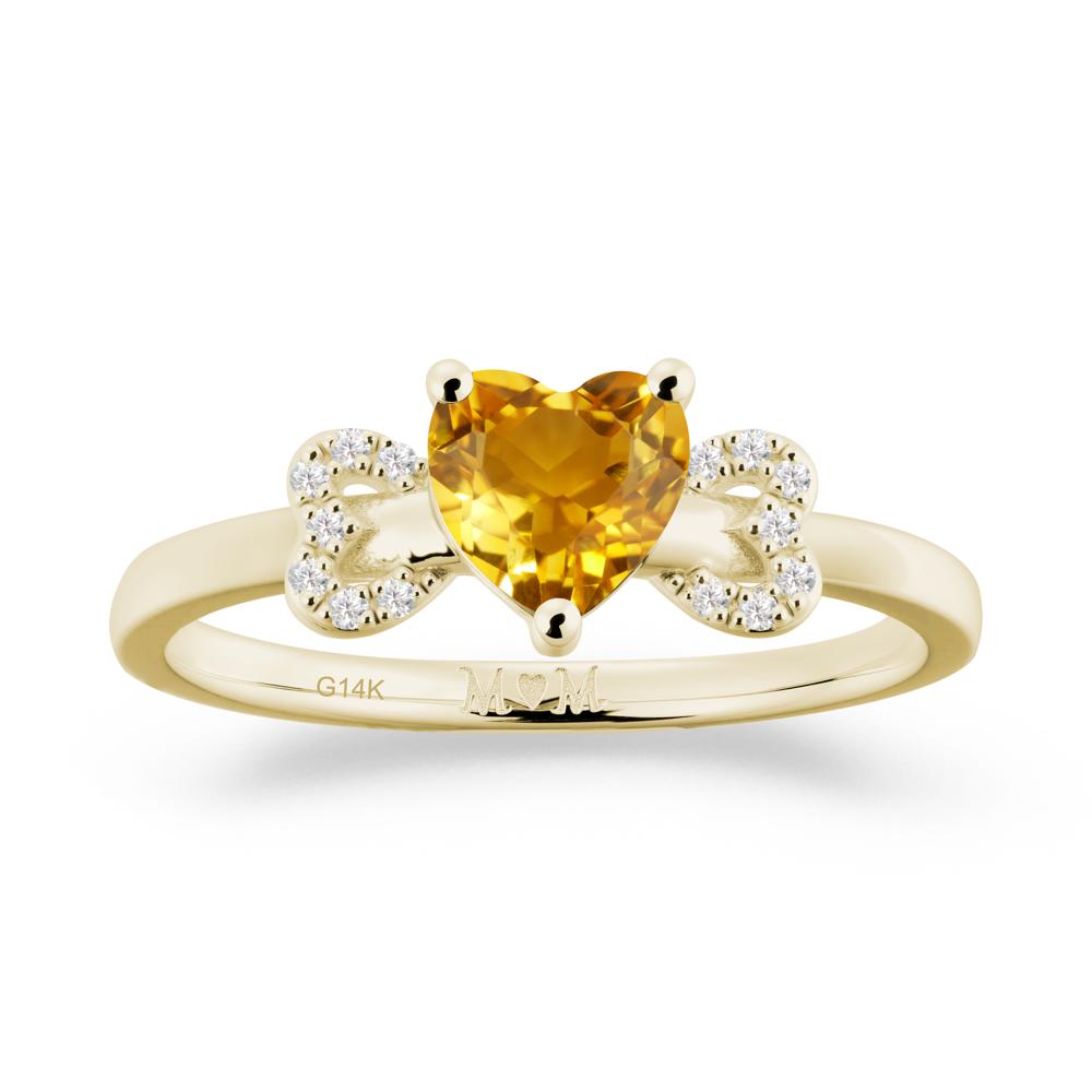 Heart Shapped Citrine Statement Ring - LUO Jewelry #metal_14k yellow gold