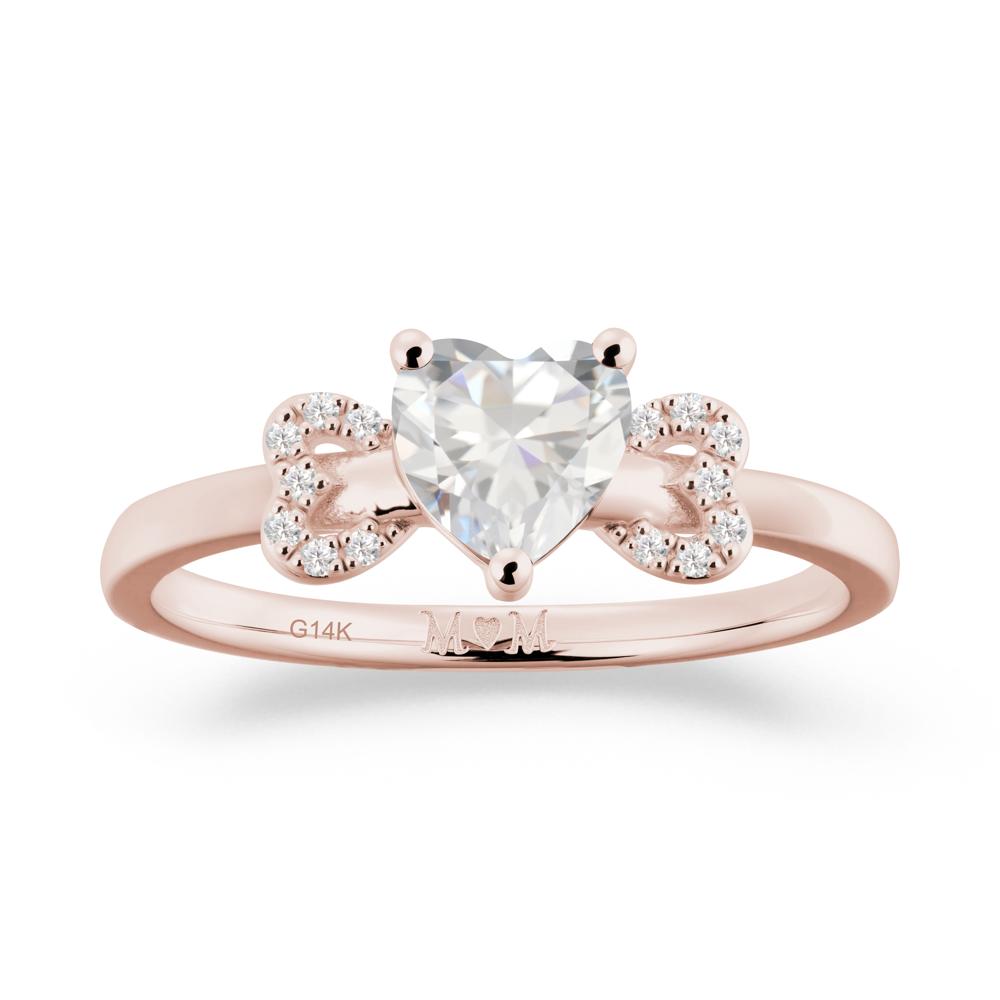 Heart Shapped Cubic Zirconia Statement Ring - LUO Jewelry #metal_14k rose gold