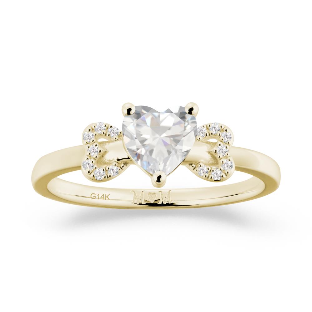 Heart Shapped Cubic Zirconia Statement Ring - LUO Jewelry #metal_14k yellow gold