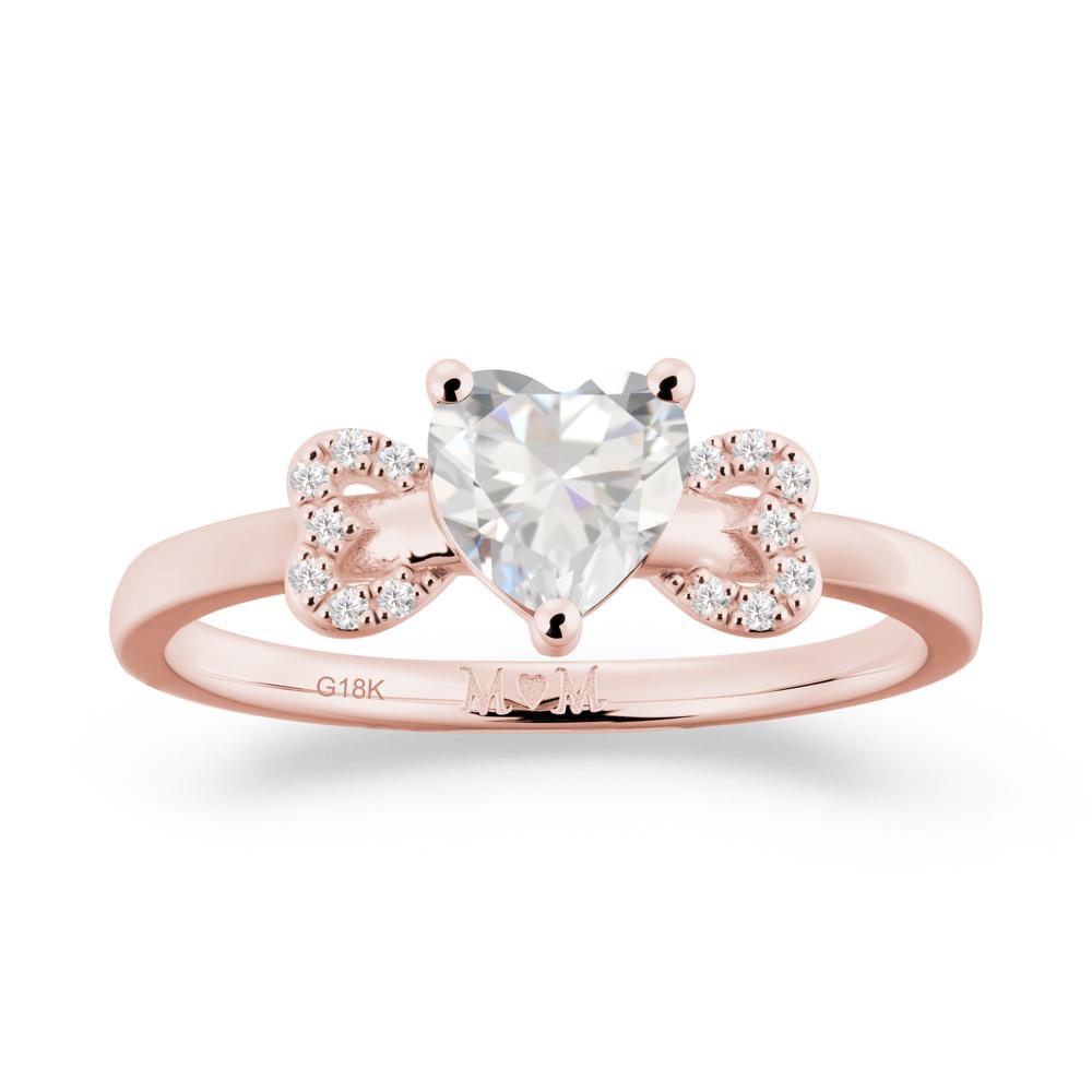 Heart Shapped Cubic Zirconia Statement Ring - LUO Jewelry #metal_18k rose gold