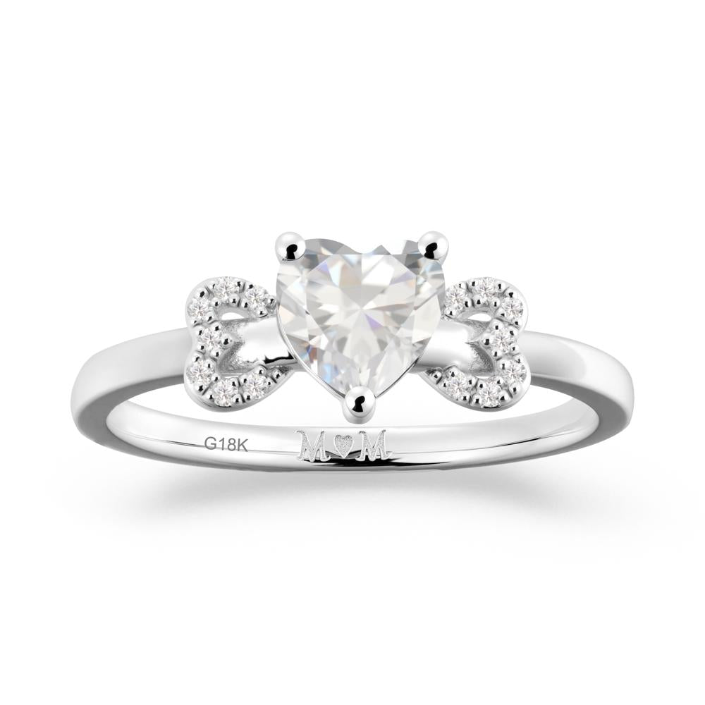 Heart Shapped Cubic Zirconia Statement Ring - LUO Jewelry #metal_18k white gold