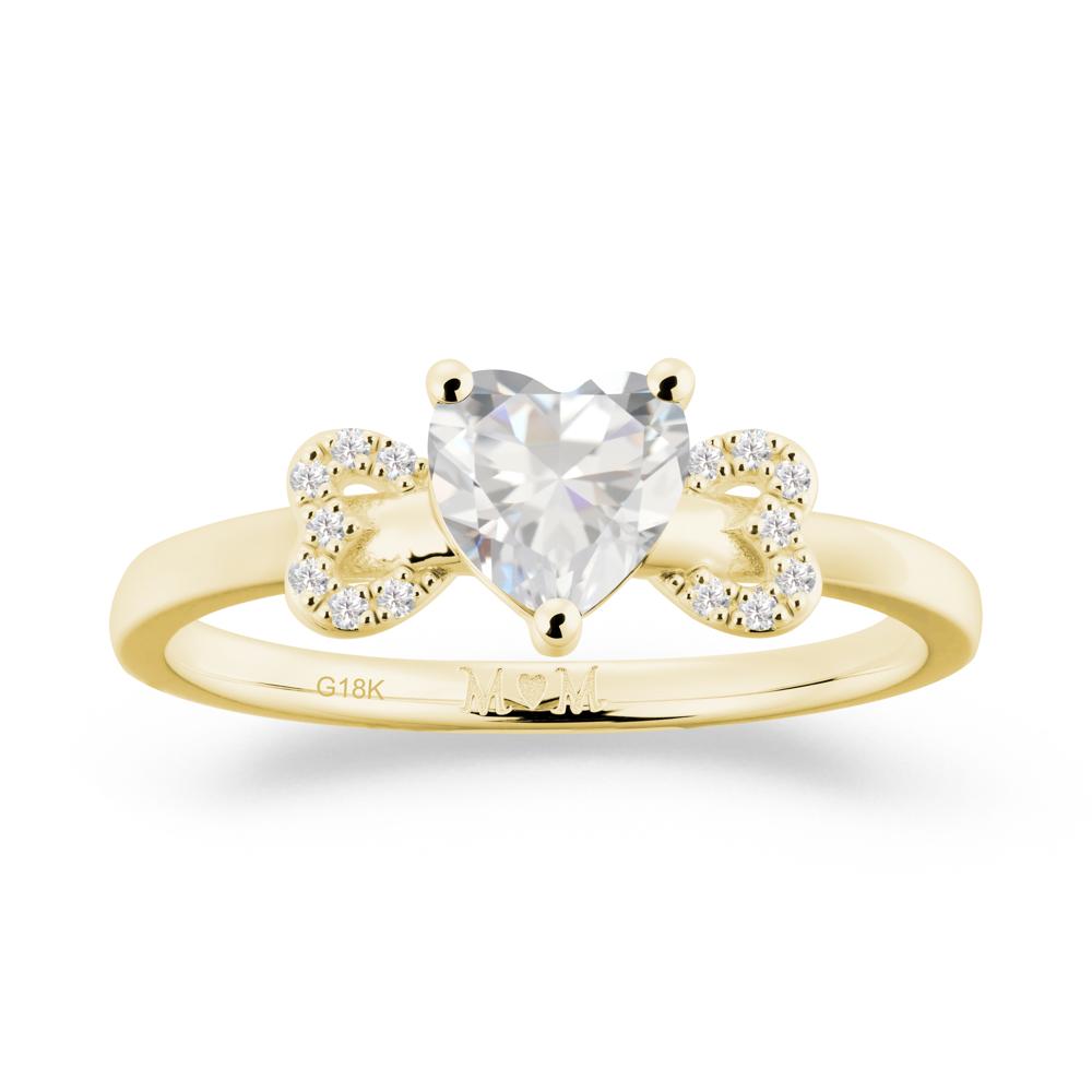 Heart Shapped Cubic Zirconia Statement Ring - LUO Jewelry #metal_18k yellow gold