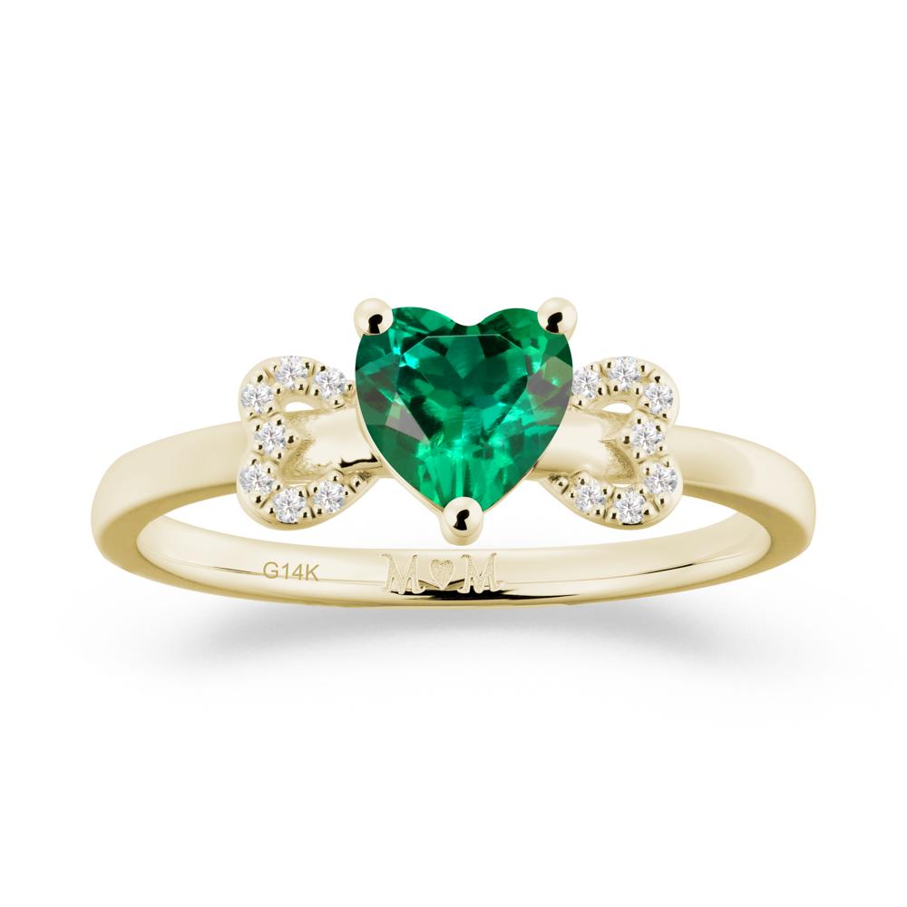 Heart Shapped Emerald Statement Ring - LUO Jewelry #metal_14k yellow gold
