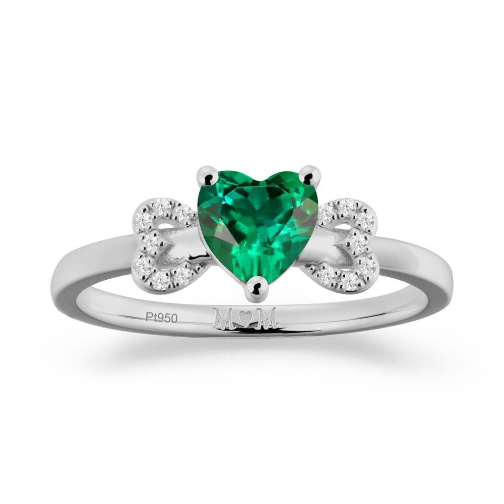 Heart Shapped Emerald Statement Ring - LUO Jewelry #metal_platinum