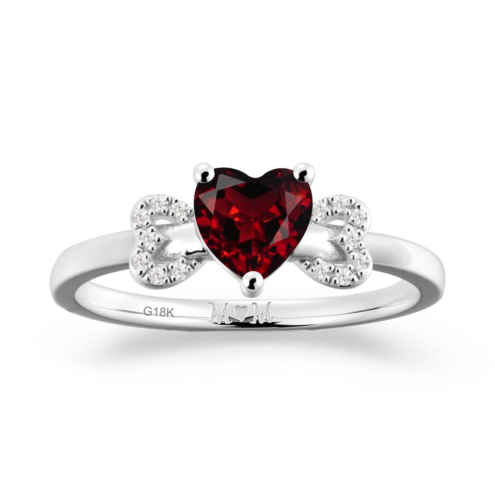 Heart Shapped Garnet Statement Ring - LUO Jewelry #metal_18k white gold