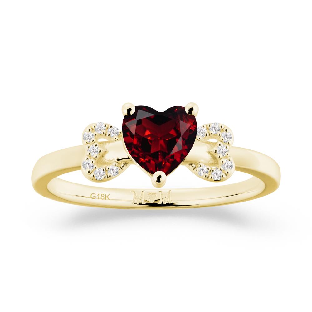 Heart Shapped Garnet Statement Ring - LUO Jewelry #metal_18k yellow gold