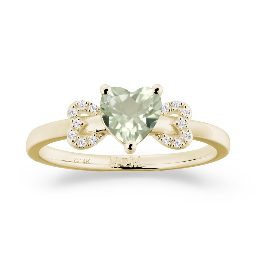 Heart Shapped Green Amethyst Statement Ring - LUO Jewelry #metal_14k yellow gold