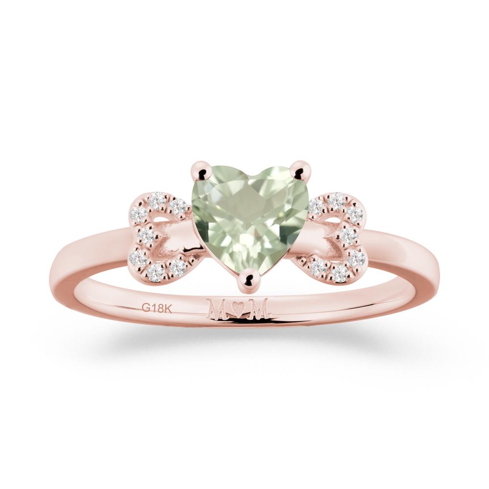 Heart Shapped Green Amethyst Statement Ring - LUO Jewelry #metal_18k rose gold