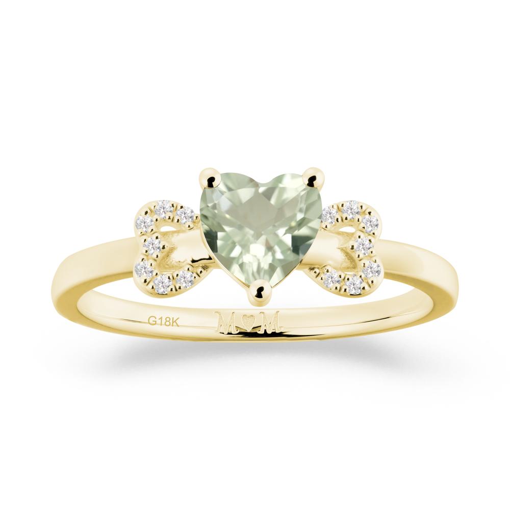 Heart Shapped Green Amethyst Statement Ring - LUO Jewelry #metal_18k yellow gold