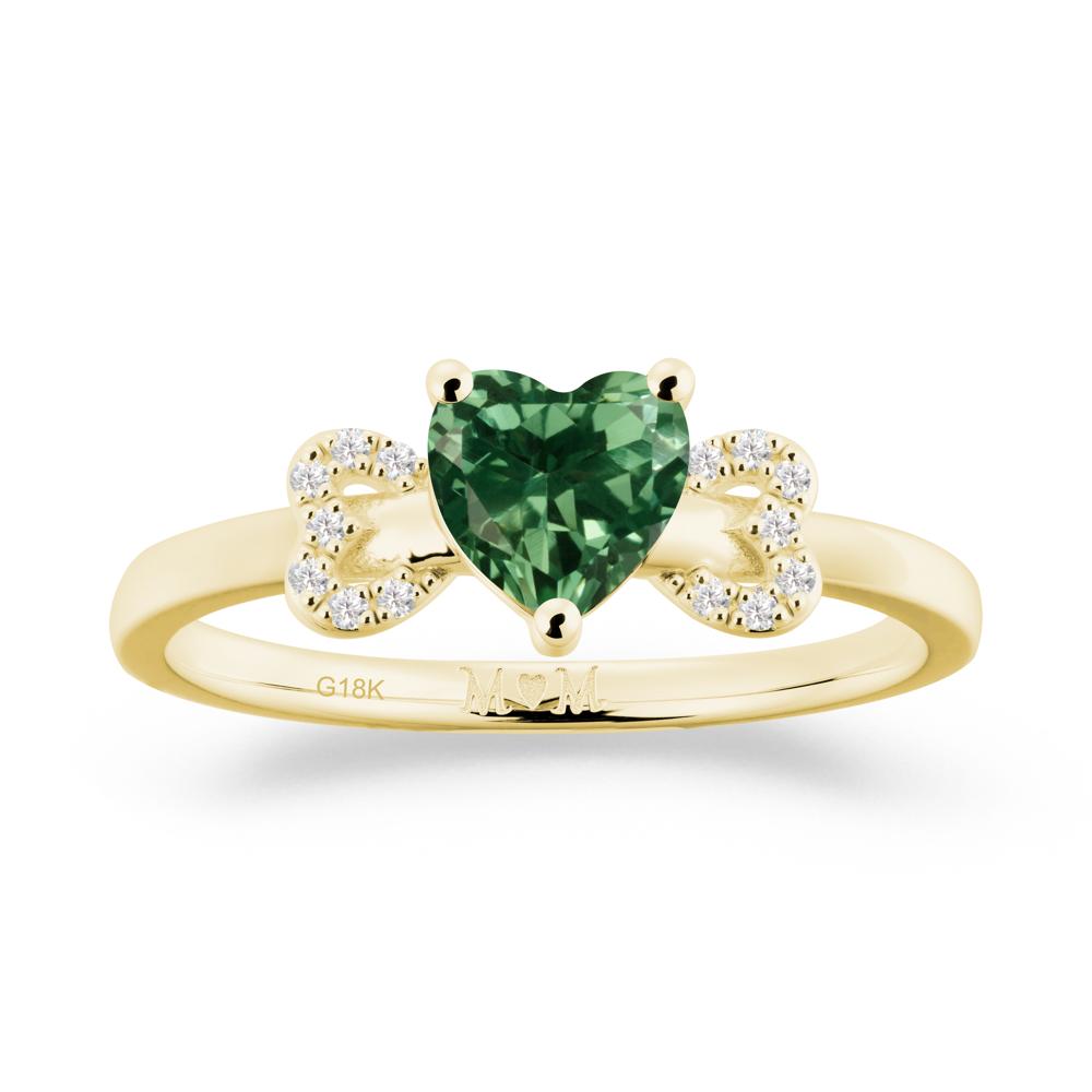 Heart Shapped Green Sapphire Statement Ring - LUO Jewelry #metal_18k yellow gold