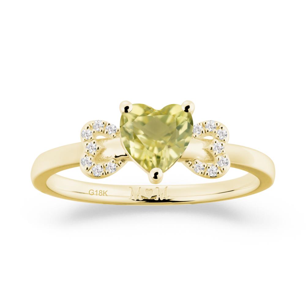 Heart Shapped Lemon Quartz Statement Ring - LUO Jewelry #metal_18k yellow gold