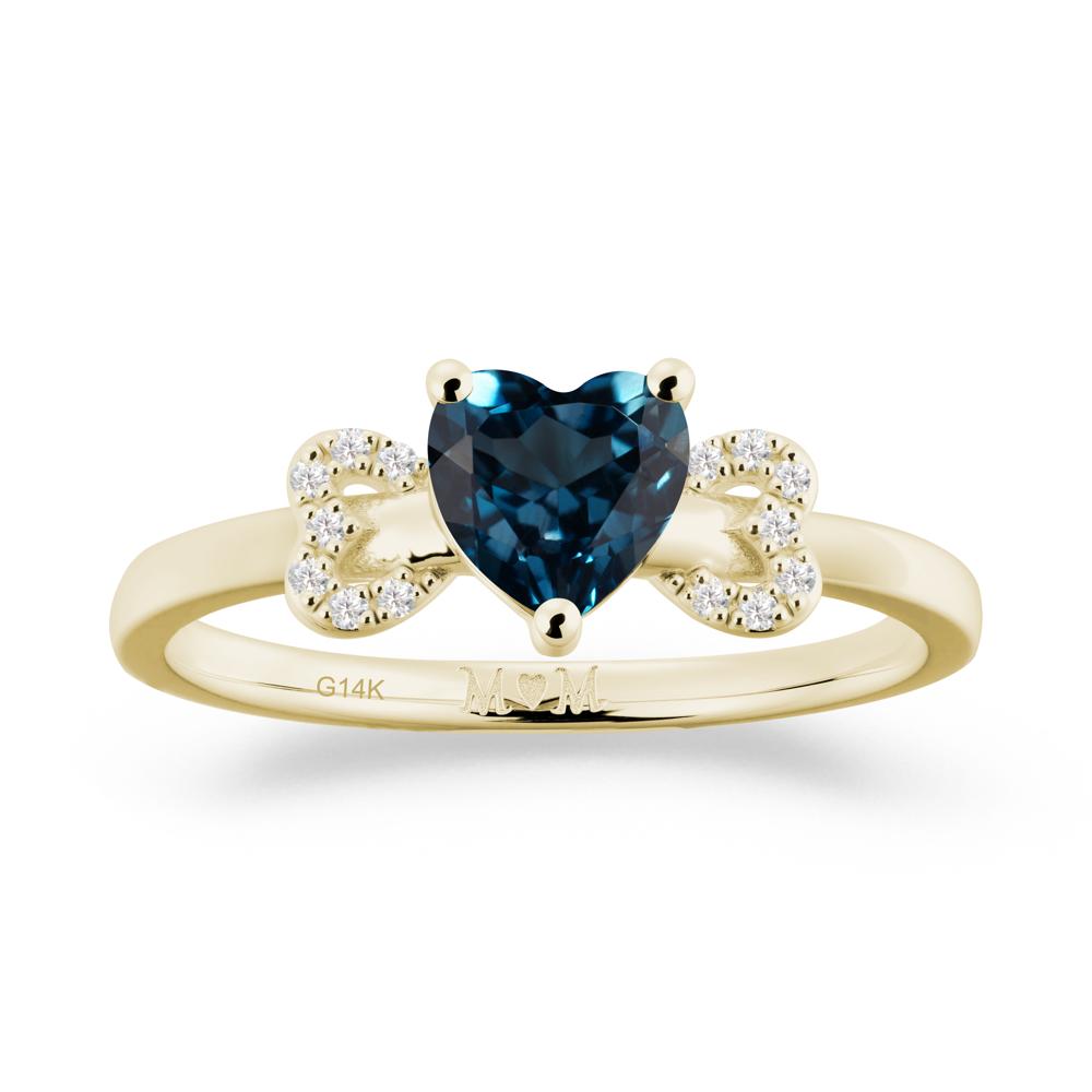 Heart Shapped London Blue Topaz Statement Ring - LUO Jewelry #metal_14k yellow gold