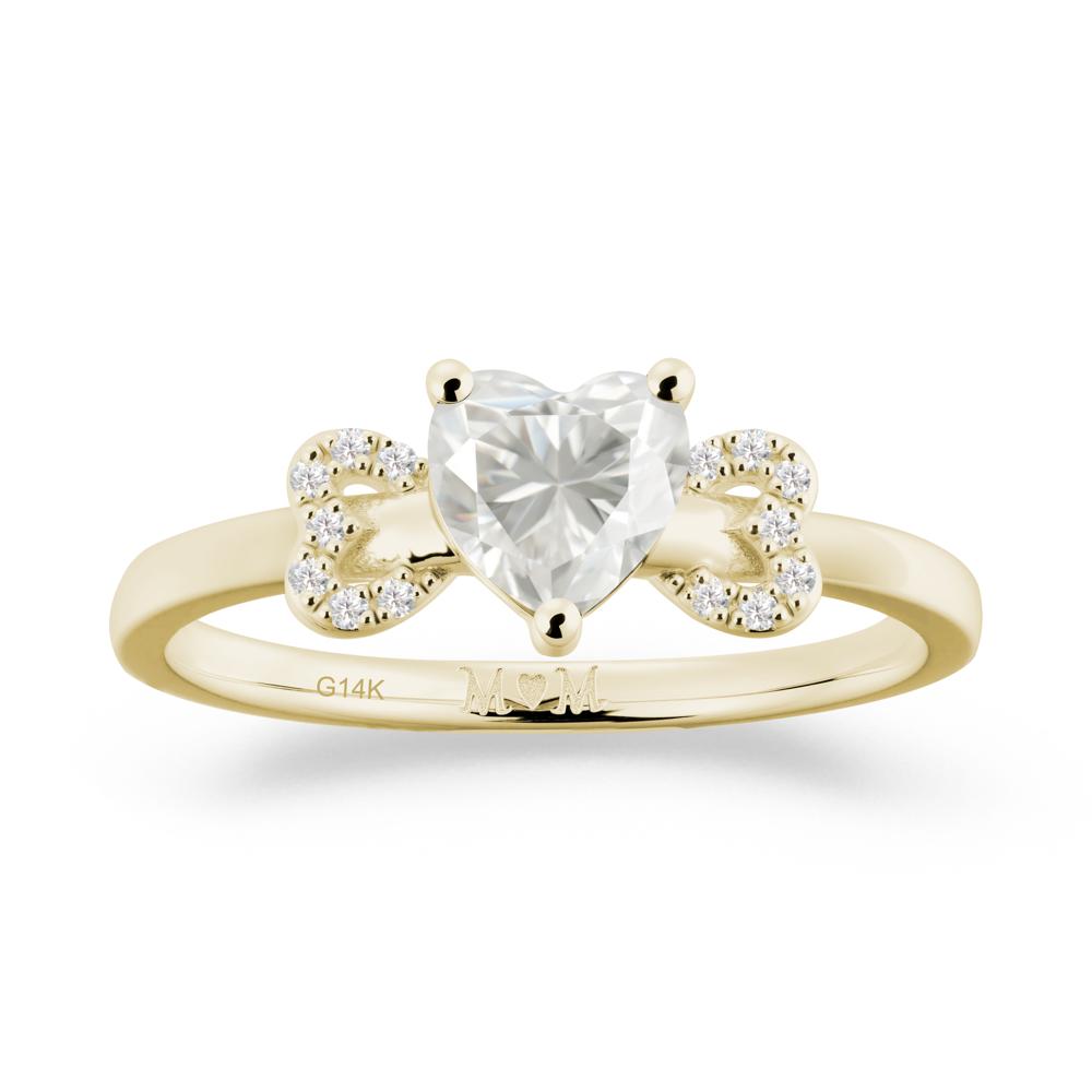Heart Shapped Moissanite Statement Ring - LUO Jewelry #metal_14k yellow gold