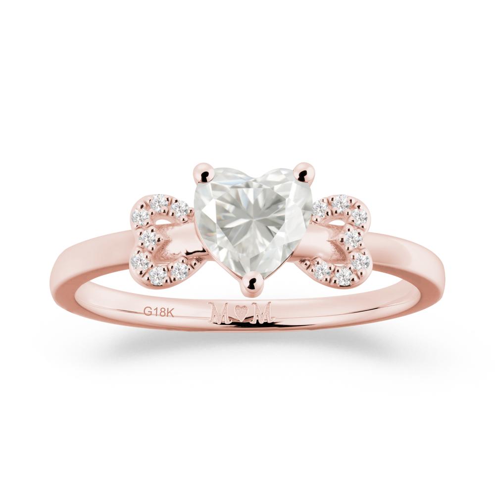 Heart Shapped Moissanite Statement Ring - LUO Jewelry #metal_18k rose gold