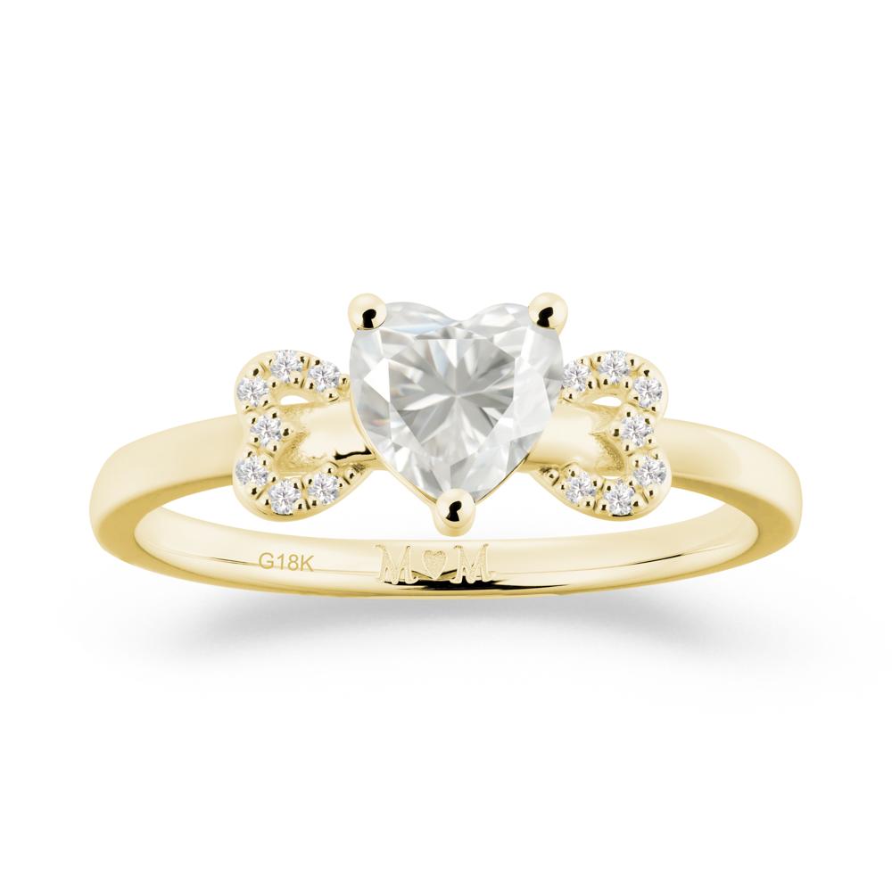 Heart Shapped Moissanite Statement Ring - LUO Jewelry #metal_18k yellow gold