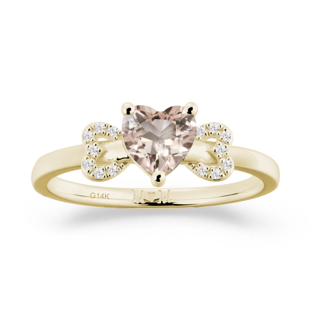 Heart Shapped Morganite Statement Ring - LUO Jewelry #metal_14k yellow gold
