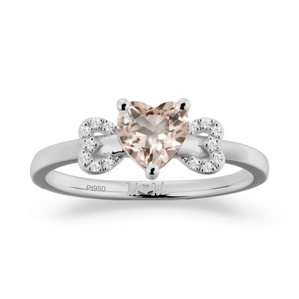 Heart Shapped Morganite Statement Ring - LUO Jewelry #metal_platinum