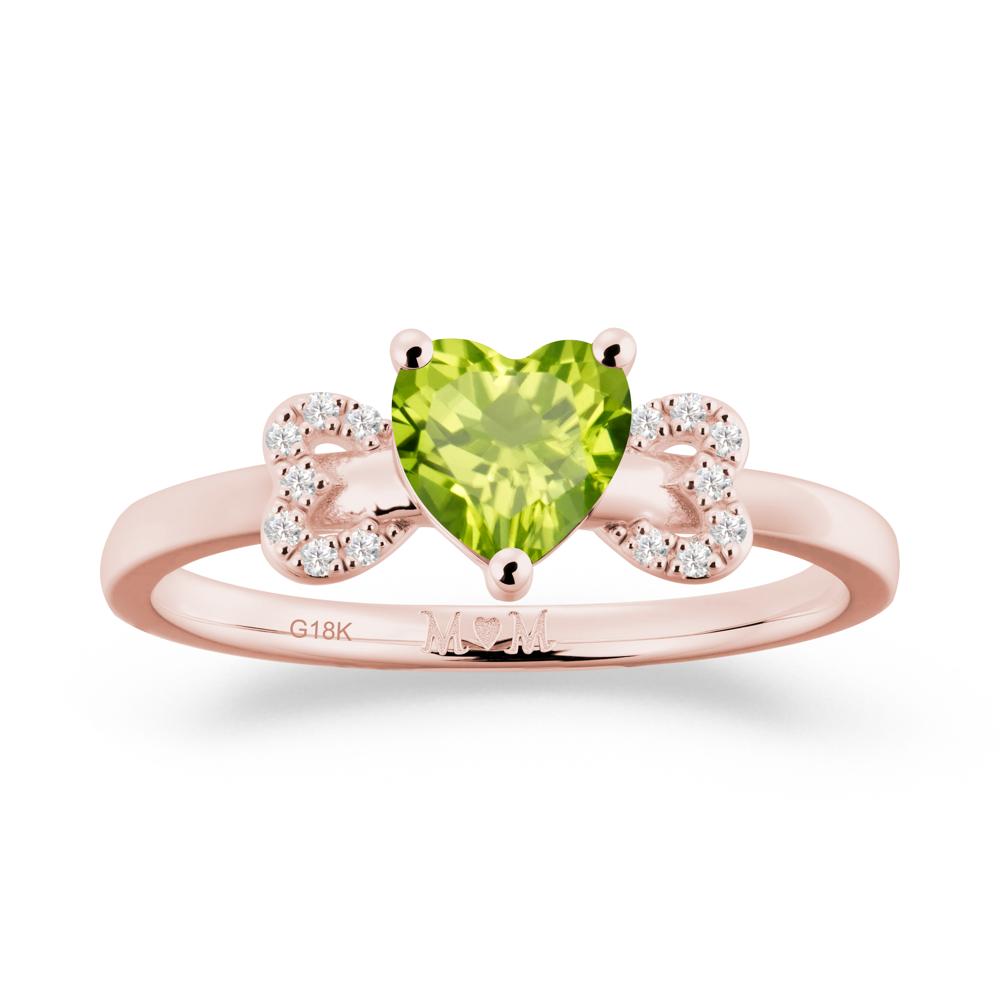 Heart Shapped Peridot Statement Ring - LUO Jewelry #metal_18k rose gold