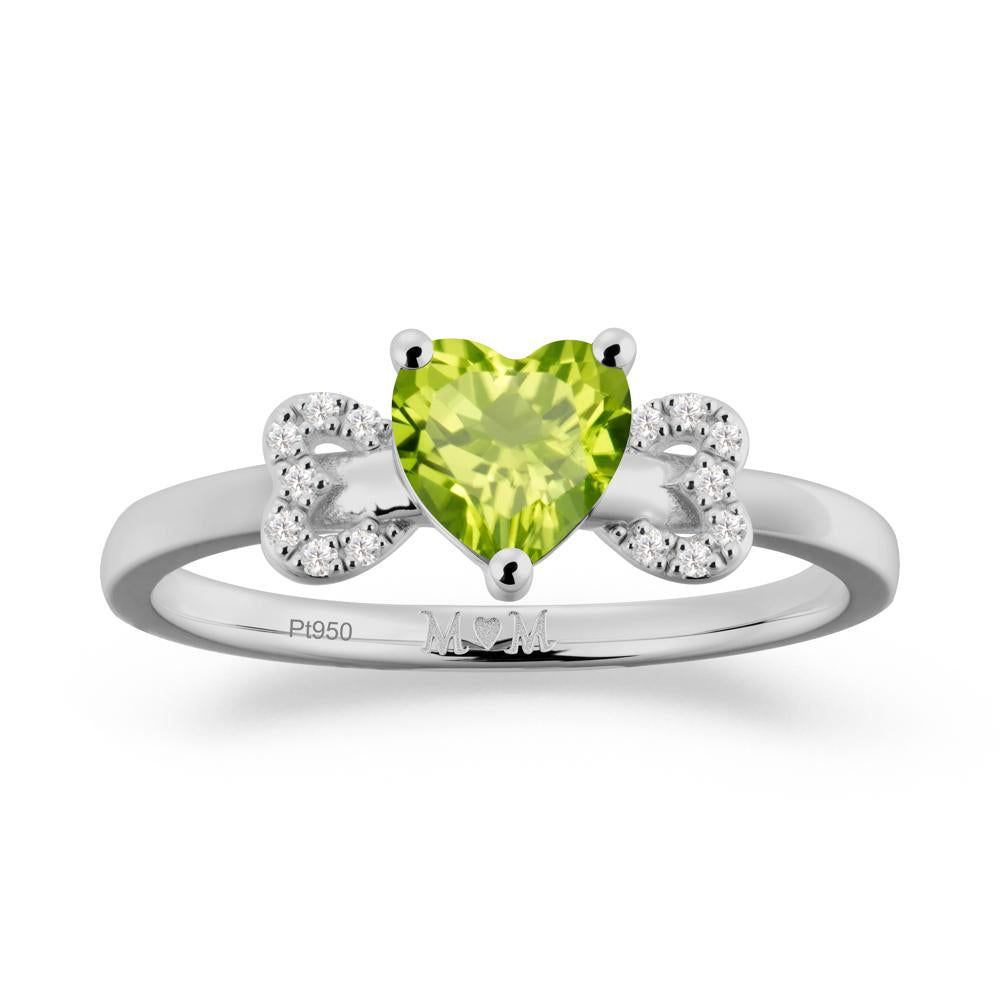 Heart Shapped Peridot Statement Ring - LUO Jewelry #metal_platinum