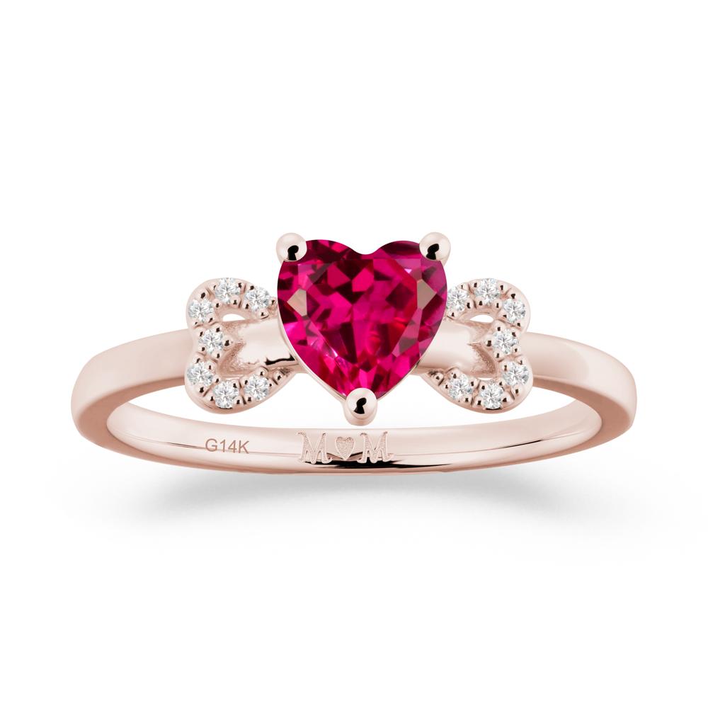 Heart Shapped Ruby Statement Ring - LUO Jewelry #metal_14k rose gold