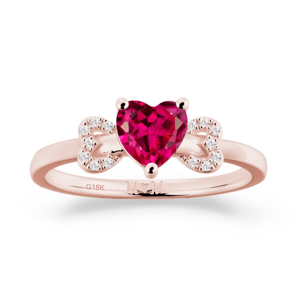 Heart Shapped Ruby Statement Ring - LUO Jewelry #metal_18k rose gold