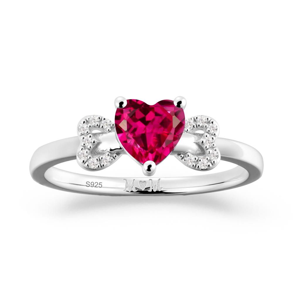 Heart Shapped Ruby Statement Ring - LUO Jewelry #metal_sterling silver