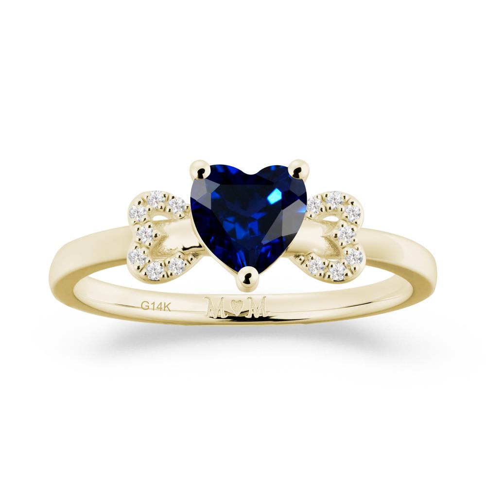 Heart Shapped Sapphire Statement Ring - LUO Jewelry #metal_14k yellow gold