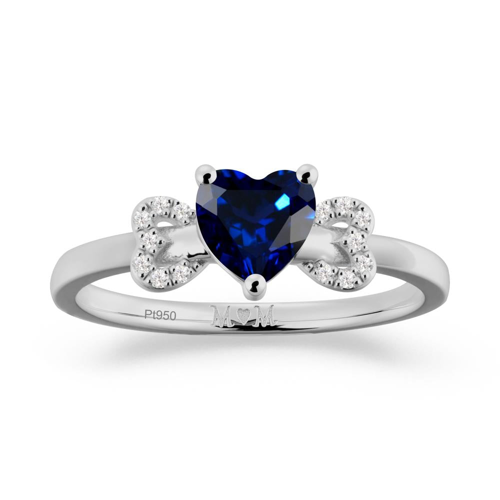 Heart Shapped Sapphire Statement Ring - LUO Jewelry #metal_platinum