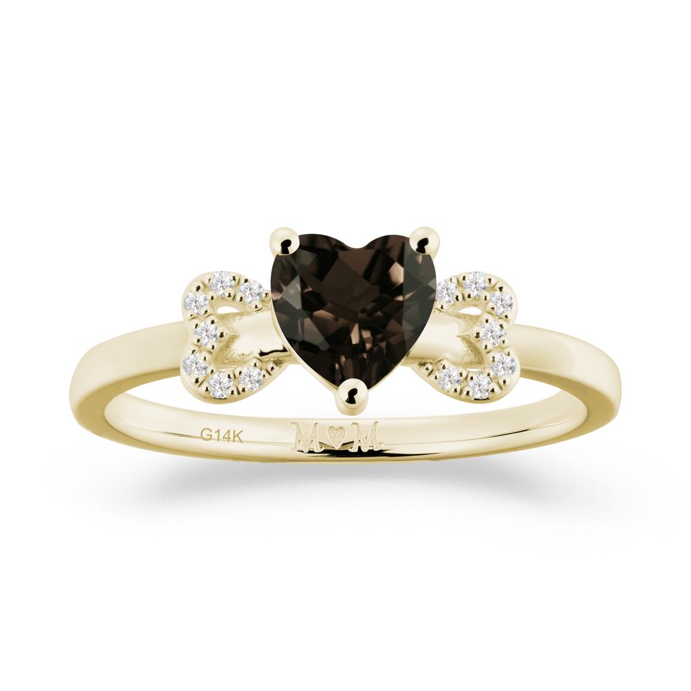Heart Shapped Smoky Quartz Statement Ring - LUO Jewelry #metal_14k yellow gold