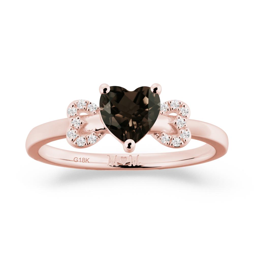 Heart Shapped Smoky Quartz Statement Ring - LUO Jewelry #metal_18k rose gold