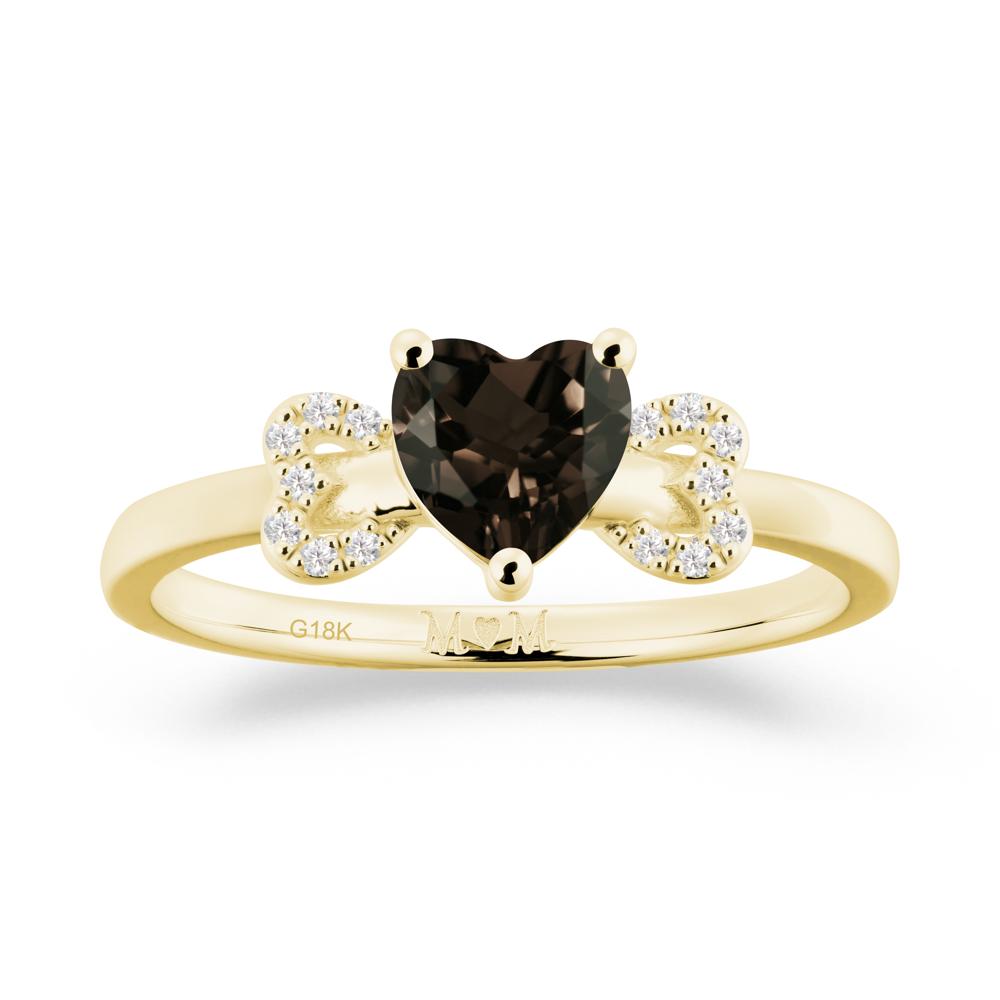 Heart Shapped Smoky Quartz Statement Ring - LUO Jewelry #metal_18k yellow gold
