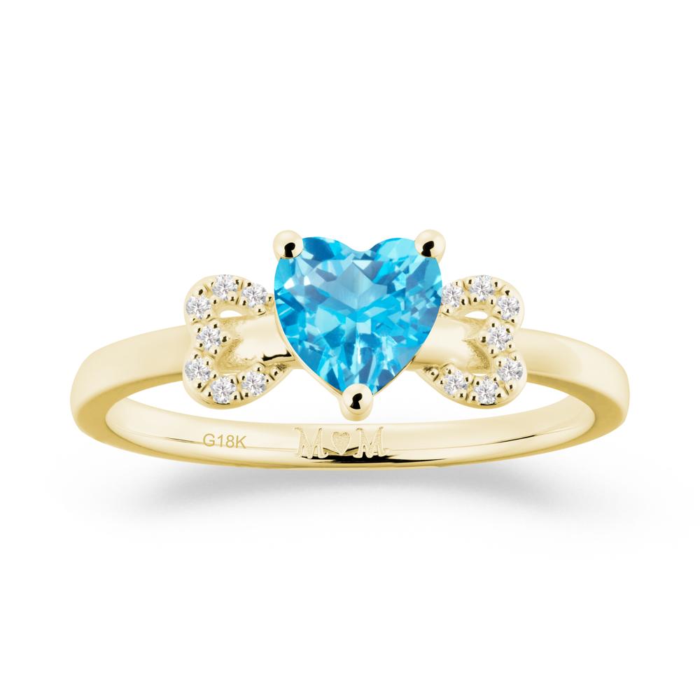 Heart Shapped Swiss Blue Topaz Statement Ring - LUO Jewelry #metal_18k yellow gold