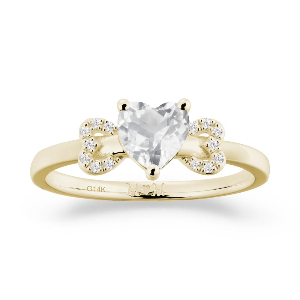 Heart Shapped White Topaz Statement Ring - LUO Jewelry #metal_14k yellow gold