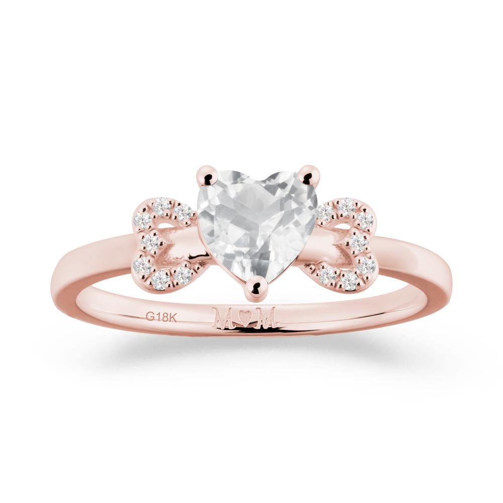 Heart Shapped White Topaz Statement Ring - LUO Jewelry #metal_18k rose gold