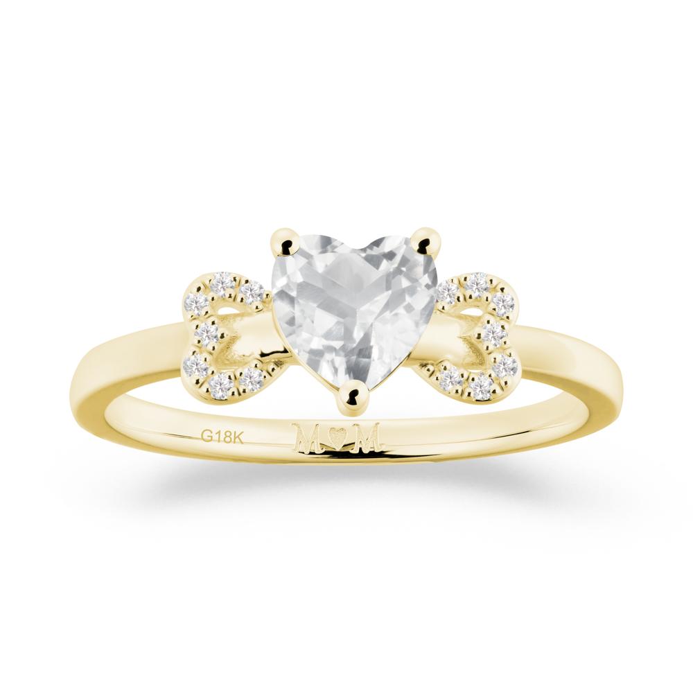 Heart Shapped White Topaz Statement Ring - LUO Jewelry #metal_18k yellow gold